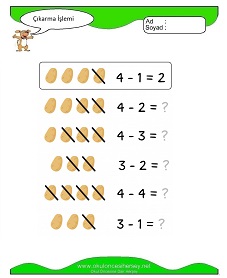 Çıkarma İşlemi Çalışma Sayfaları